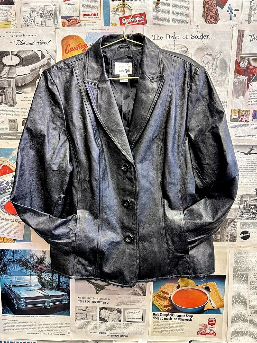 east5th Genuine Leather Blazer Jacket XL Size XL